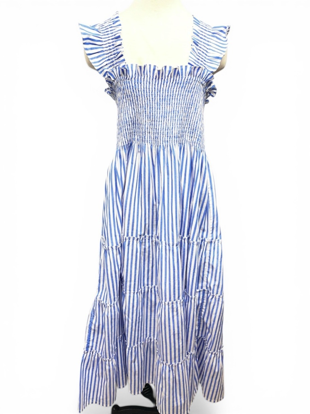 Hill House Ellie A-line Nap Dress Women Large in Blue and White Stripes - Picture 2 of 4